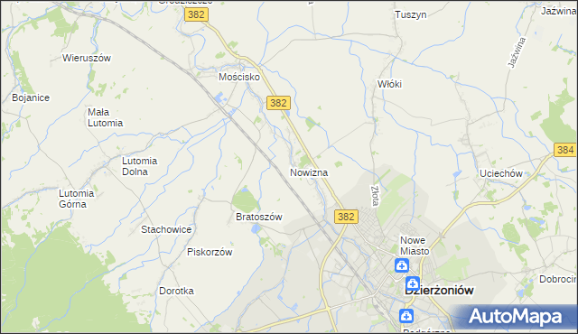mapa Nowizna gmina Dzierżoniów, Nowizna gmina Dzierżoniów na mapie Targeo