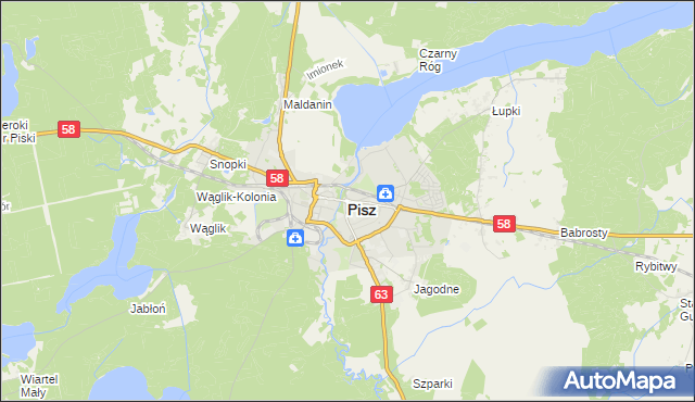 mapa Pisz, Pisz na mapie Targeo