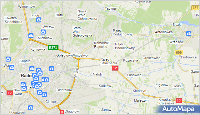 mapa Rajec Szlachecki, Rajec Szlachecki na mapie Targeo