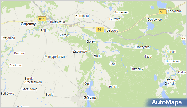mapa Ruda gmina Górzno, Ruda gmina Górzno na mapie Targeo