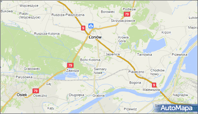 mapa Świniary Stare, Świniary Stare na mapie Targeo