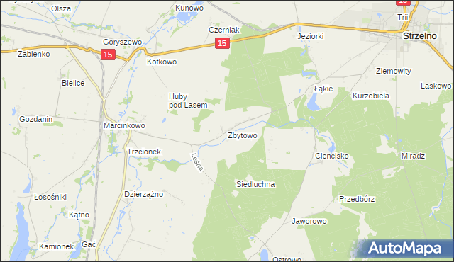 mapa Zbytowo, Zbytowo na mapie Targeo