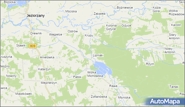 mapa Lipniak gmina Michów, Lipniak gmina Michów na mapie Targeo