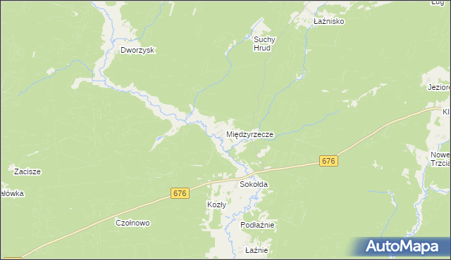 mapa Międzyrzecze gmina Supraśl, Międzyrzecze gmina Supraśl na mapie Targeo