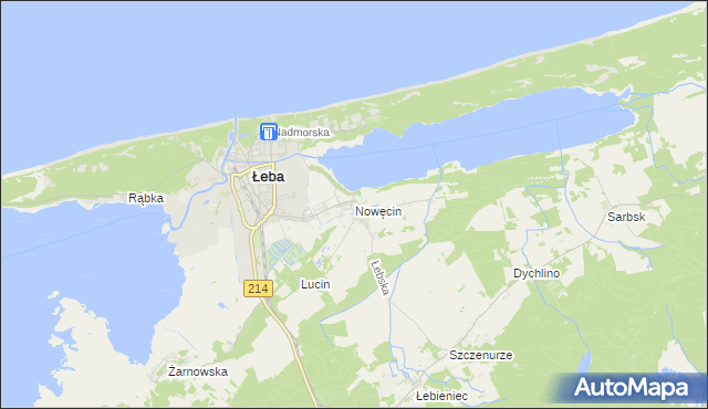 mapa Nowęcin, Nowęcin na mapie Targeo