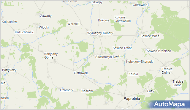 mapa Skwierczyn-Dwór, Skwierczyn-Dwór na mapie Targeo