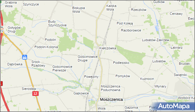 mapa Baby gmina Moszczenica, Baby gmina Moszczenica na mapie Targeo
