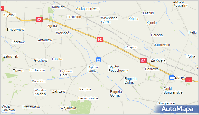 mapa Bąków Górny, Bąków Górny na mapie Targeo