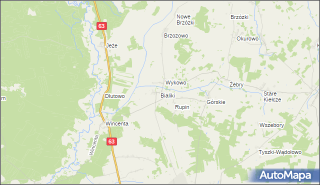 mapa Bialiki, Bialiki na mapie Targeo