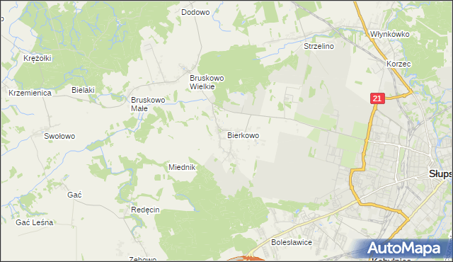 mapa Bierkowo, Bierkowo na mapie Targeo