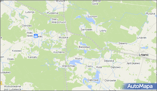 mapa Bieszewo, Bieszewo na mapie Targeo