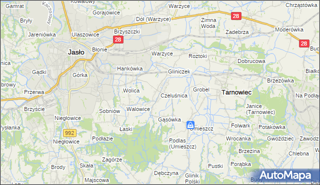 mapa Czeluśnica, Czeluśnica na mapie Targeo