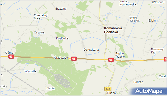 mapa Derewiczna, Derewiczna na mapie Targeo