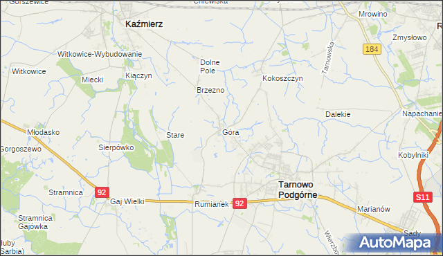 mapa Góra gmina Tarnowo Podgórne, Góra gmina Tarnowo Podgórne na mapie Targeo
