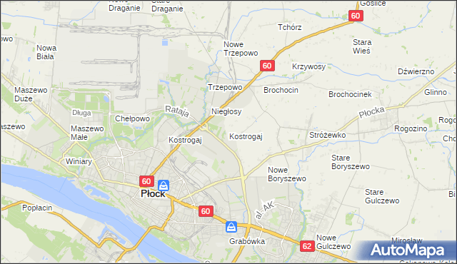 mapa Kostrogaj, Kostrogaj na mapie Targeo