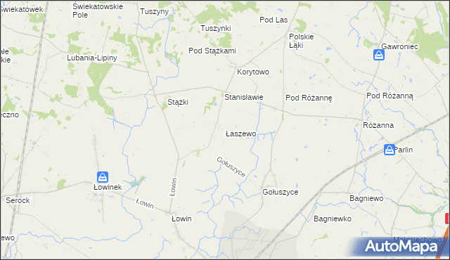 mapa Łaszewo gmina Pruszcz, Łaszewo gmina Pruszcz na mapie Targeo