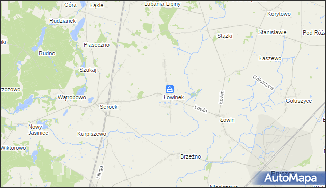 mapa Łowinek, Łowinek na mapie Targeo