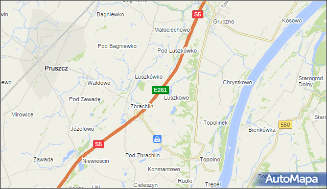 mapa Luszkowo, Luszkowo na mapie Targeo