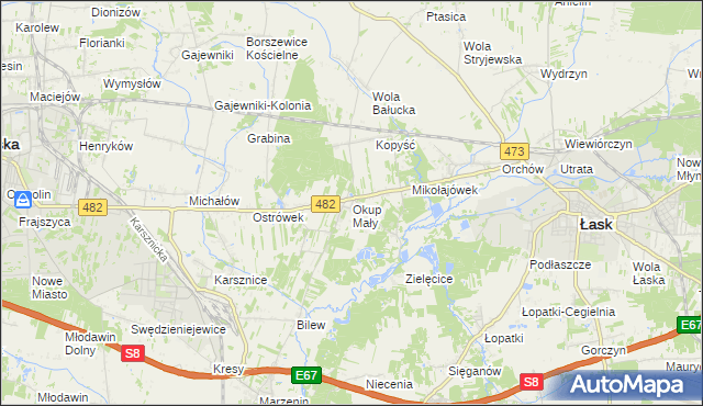 mapa Okup Mały, Okup Mały na mapie Targeo