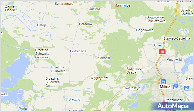 mapa Piękocin, Piękocin na mapie Targeo