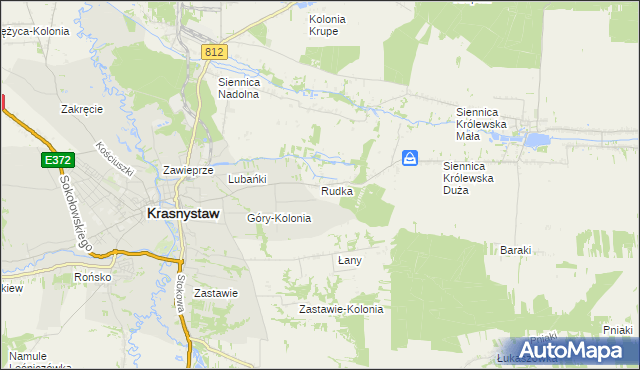 mapa Rudka gmina Siennica Różana, Rudka gmina Siennica Różana na mapie Targeo
