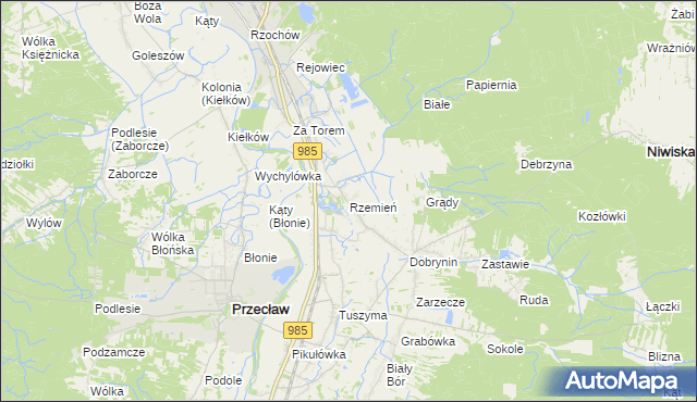 mapa Rzemień, Rzemień na mapie Targeo