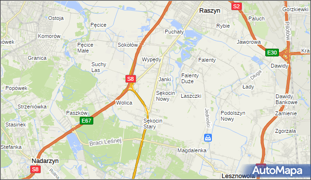 mapa Sękocin Nowy, Sękocin Nowy na mapie Targeo