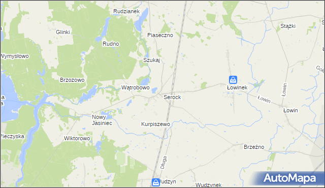 mapa Serock gmina Pruszcz, Serock gmina Pruszcz na mapie Targeo