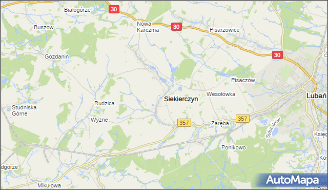 mapa Siekierczyn, Siekierczyn na mapie Targeo