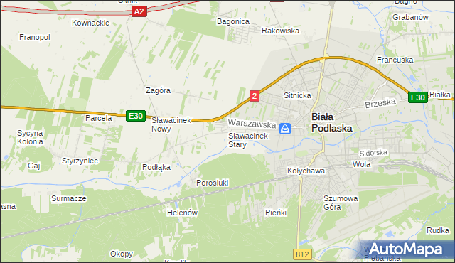 mapa Sławacinek Stary, Sławacinek Stary na mapie Targeo