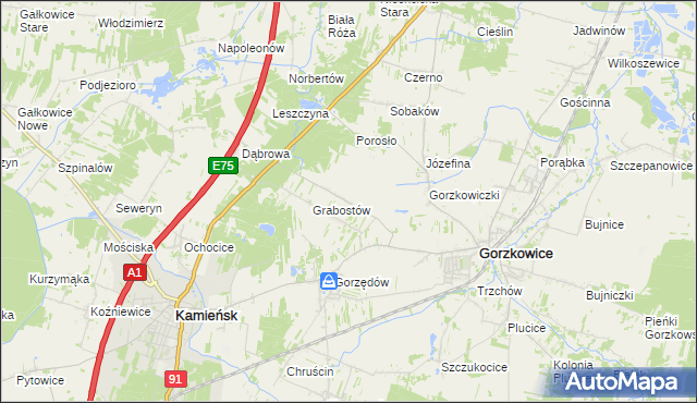 mapa Żuchowice, Żuchowice na mapie Targeo