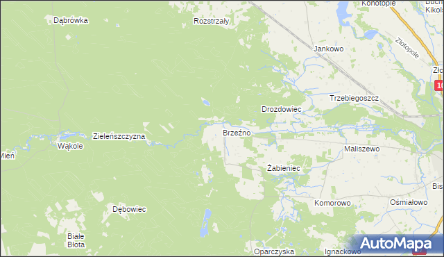 mapa Brzeźno gmina Lipno, Brzeźno gmina Lipno na mapie Targeo