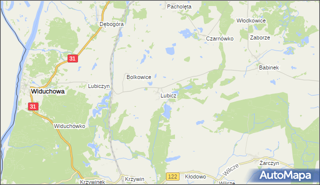 mapa Lubicz gmina Widuchowa, Lubicz gmina Widuchowa na mapie Targeo