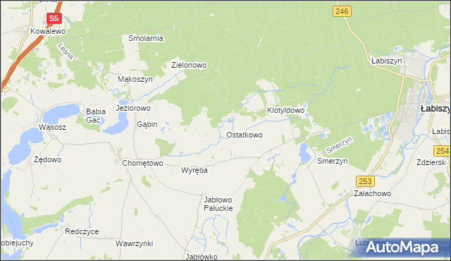 mapa Ostatkowo, Ostatkowo na mapie Targeo