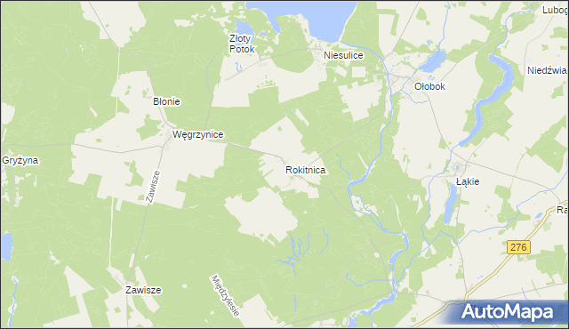 mapa Rokitnica gmina Skąpe, Rokitnica gmina Skąpe na mapie Targeo