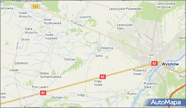 mapa Sitno gmina Wyszków, Sitno gmina Wyszków na mapie Targeo