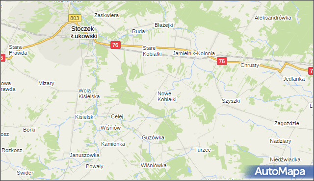 mapa Nowe Kobiałki, Nowe Kobiałki na mapie Targeo