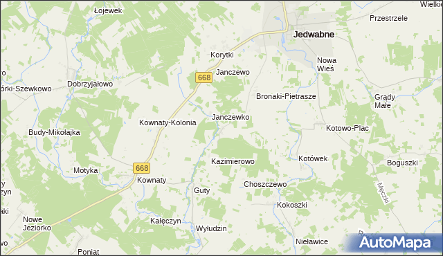 mapa Bronaki-Olki, Bronaki-Olki na mapie Targeo