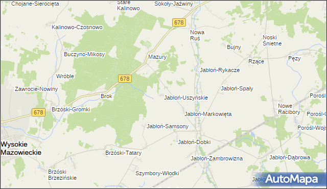 mapa Jabłoń-Uszyńskie, Jabłoń-Uszyńskie na mapie Targeo