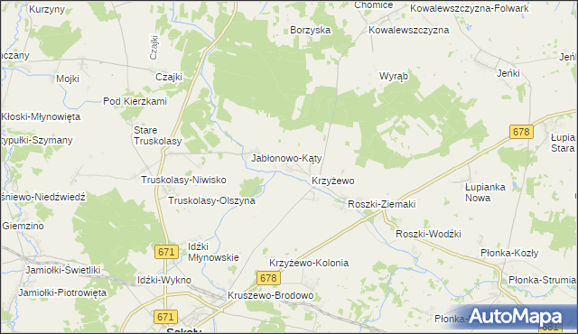 mapa Jabłonowo-Wypychy, Jabłonowo-Wypychy na mapie Targeo