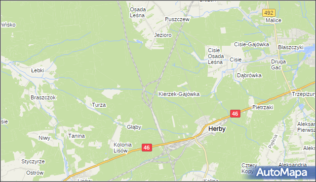 mapa Kierzek-Gajówka, Kierzek-Gajówka na mapie Targeo