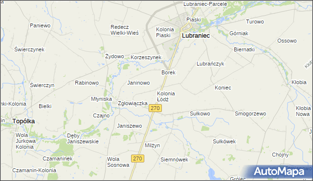 mapa Kolonia Łódź, Kolonia Łódź na mapie Targeo