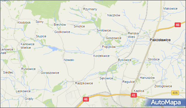 mapa Korzekwice, Korzekwice na mapie Targeo