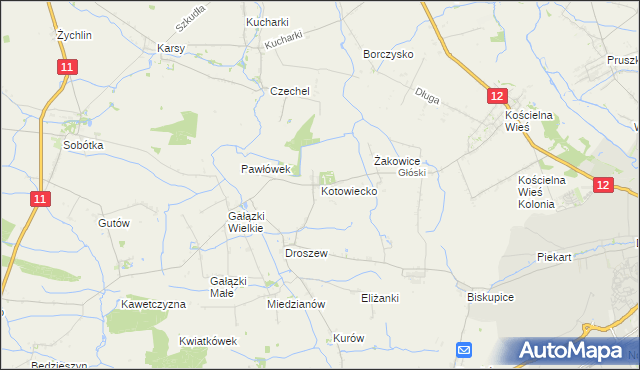 mapa Kotowiecko, Kotowiecko na mapie Targeo