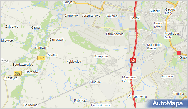 mapa Krzeptów, Krzeptów na mapie Targeo