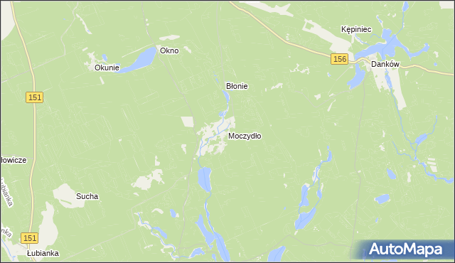 mapa Moczydło gmina Barlinek, Moczydło gmina Barlinek na mapie Targeo