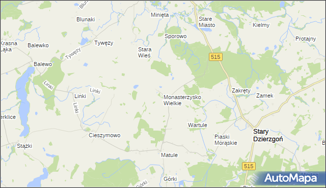 mapa Monasterzysko Wielkie, Monasterzysko Wielkie na mapie Targeo