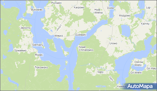 mapa Nowe Chmielówko, Nowe Chmielówko na mapie Targeo