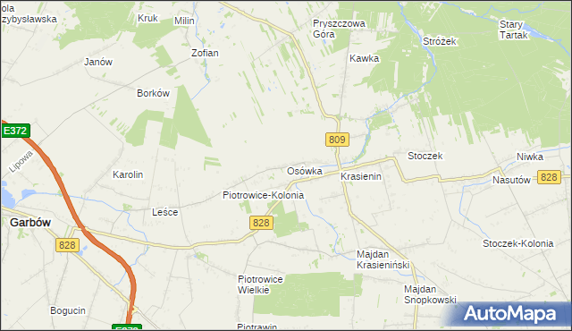 mapa Osówka gmina Niemce, Osówka gmina Niemce na mapie Targeo