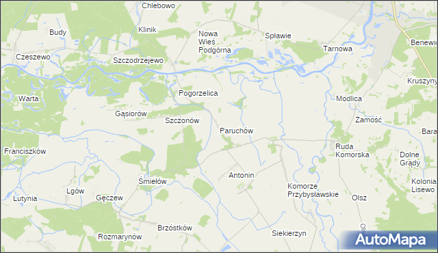 mapa Paruchów, Paruchów na mapie Targeo